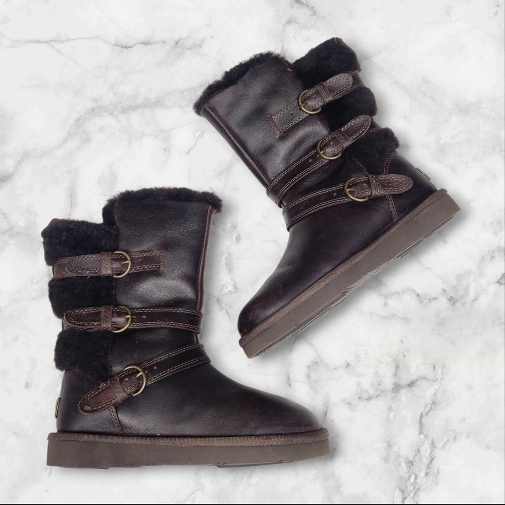 UGG BECKET CHOCOLATE WATER RESISTANT WOMEN BOOT Size 5